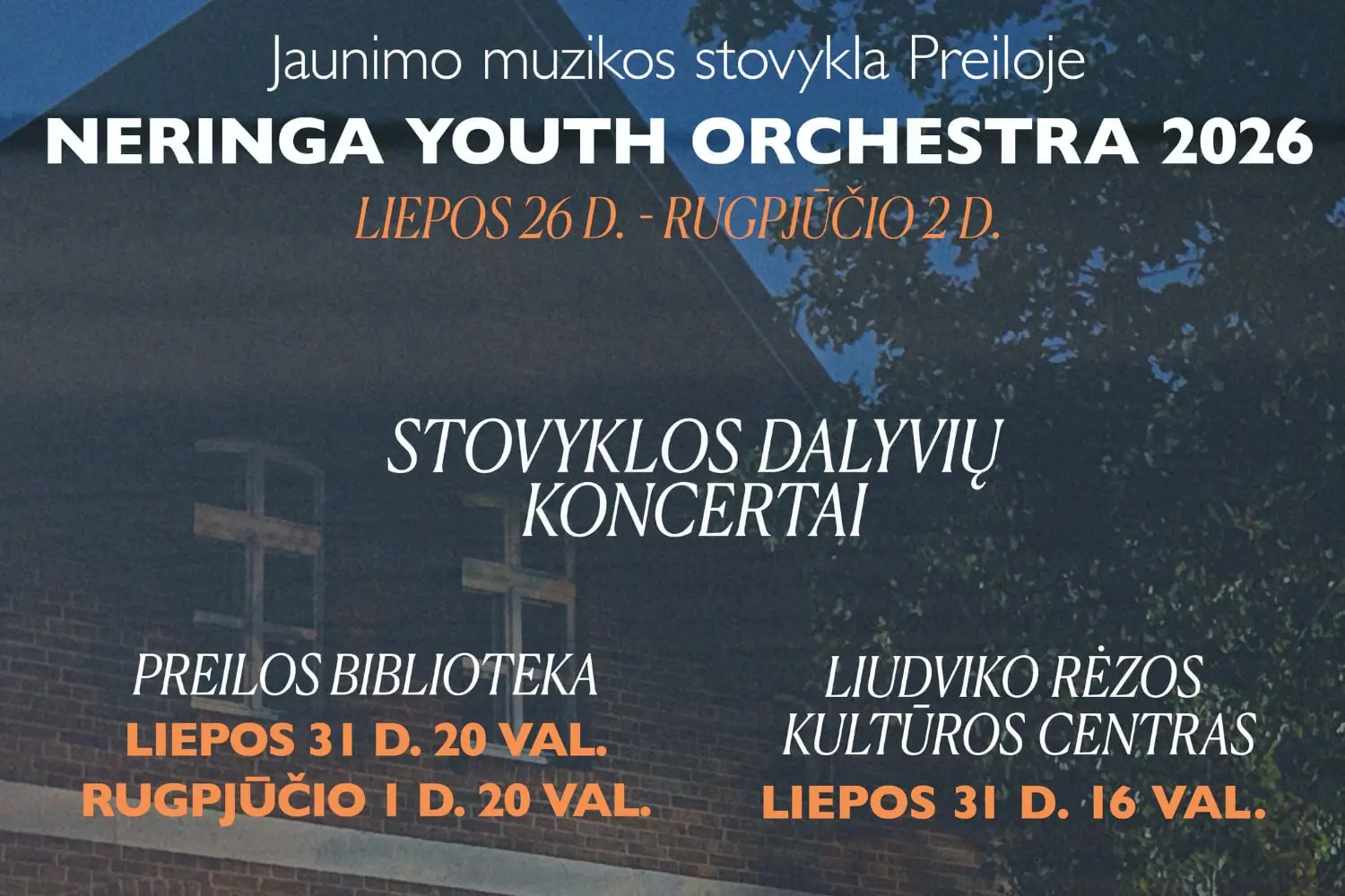 Jaunųjų muzikantų stovyklos „Neringa Youth Orchestra“ koncertai