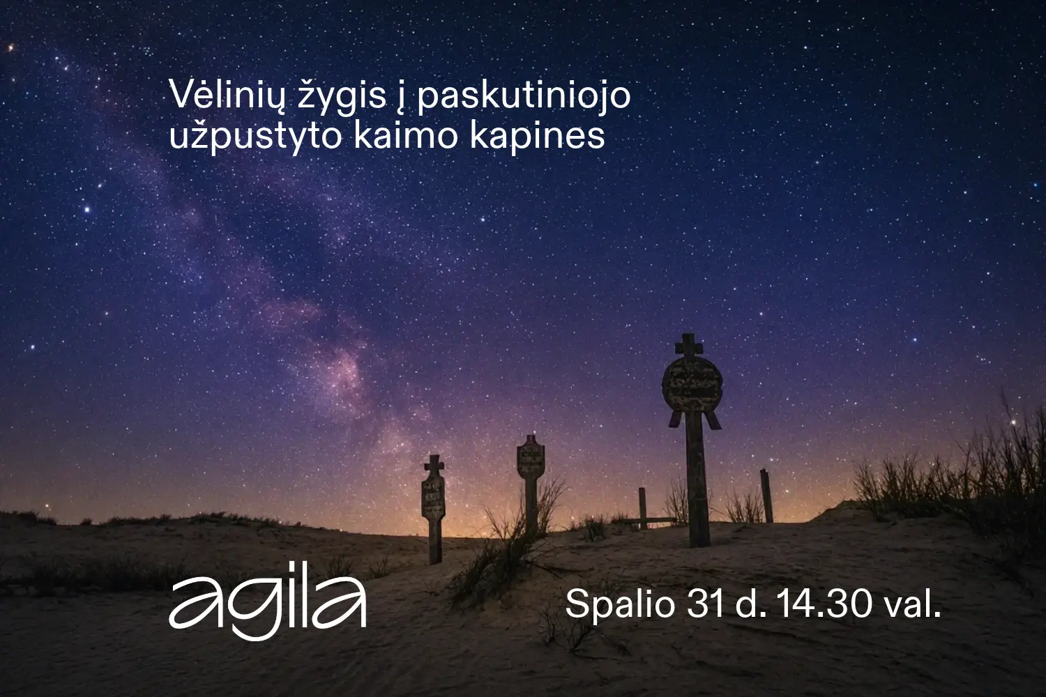 Vėlinių žygis į paskutiniojo užpustyto kaimo kapines