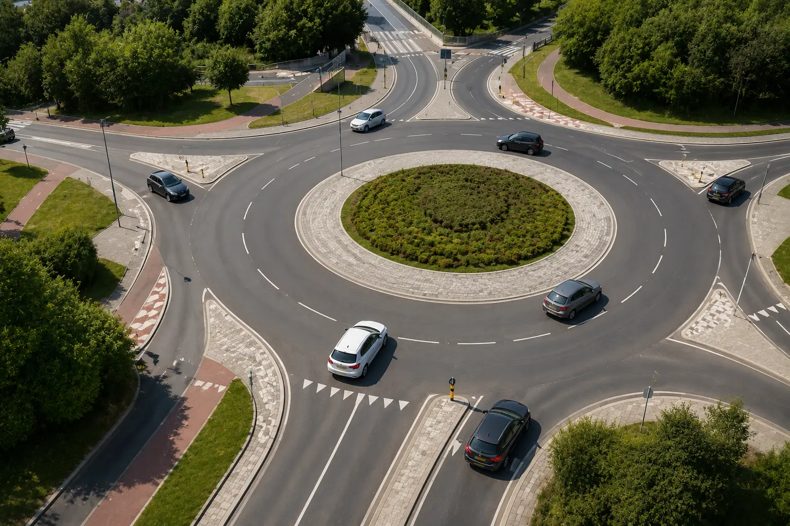 verkeer, dubbele rotonde