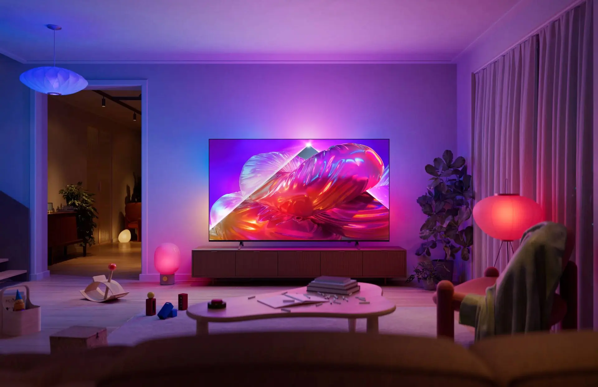 100-inch-Ambilight-TV-met-AmbiScape-scaled