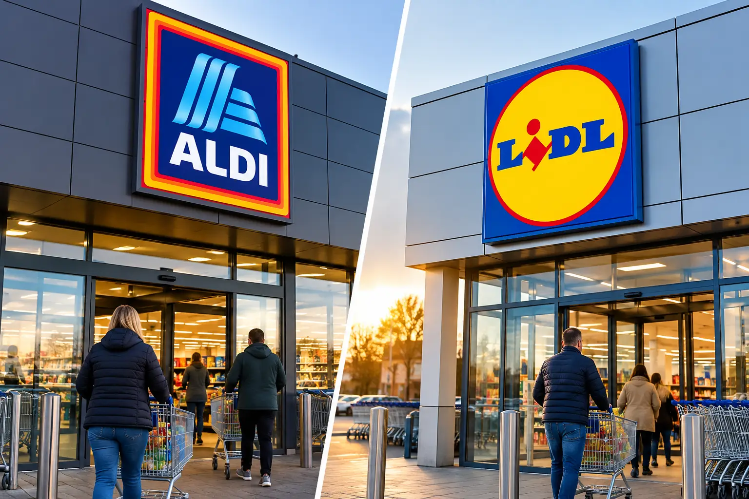 Aldi and Lidl Storefront Comparison