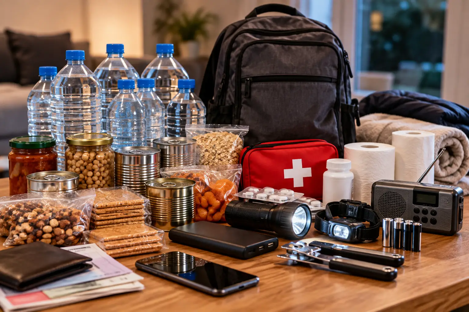Emergency Preparedness Kit on Table