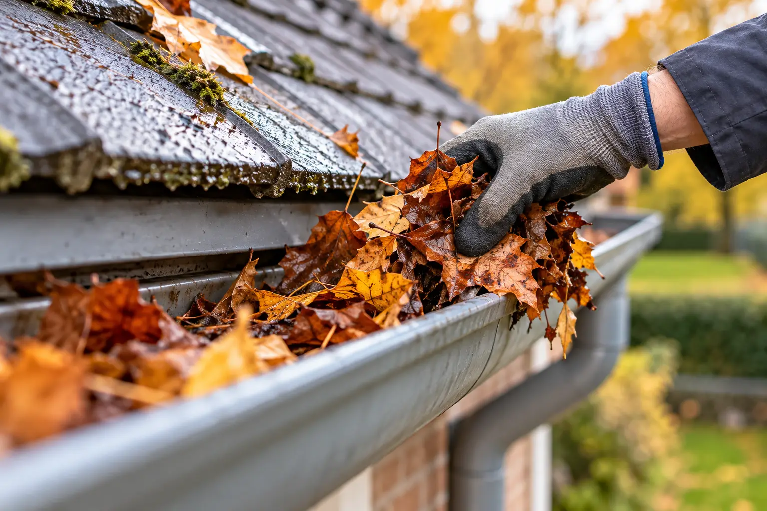 Gutter Cleaning in Autumn