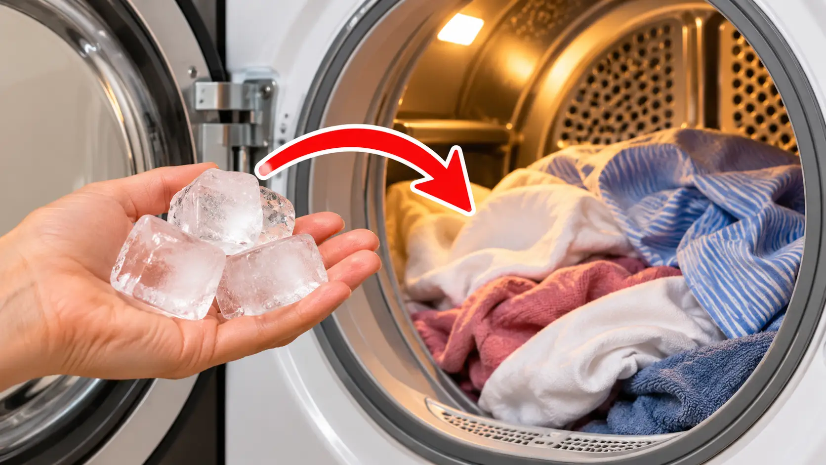 Handful of Ice Into the Dryer