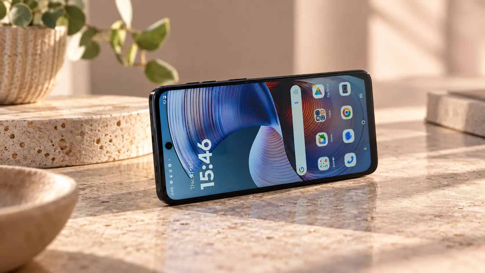 Motorola Phone in Warm Minimalist Still Life