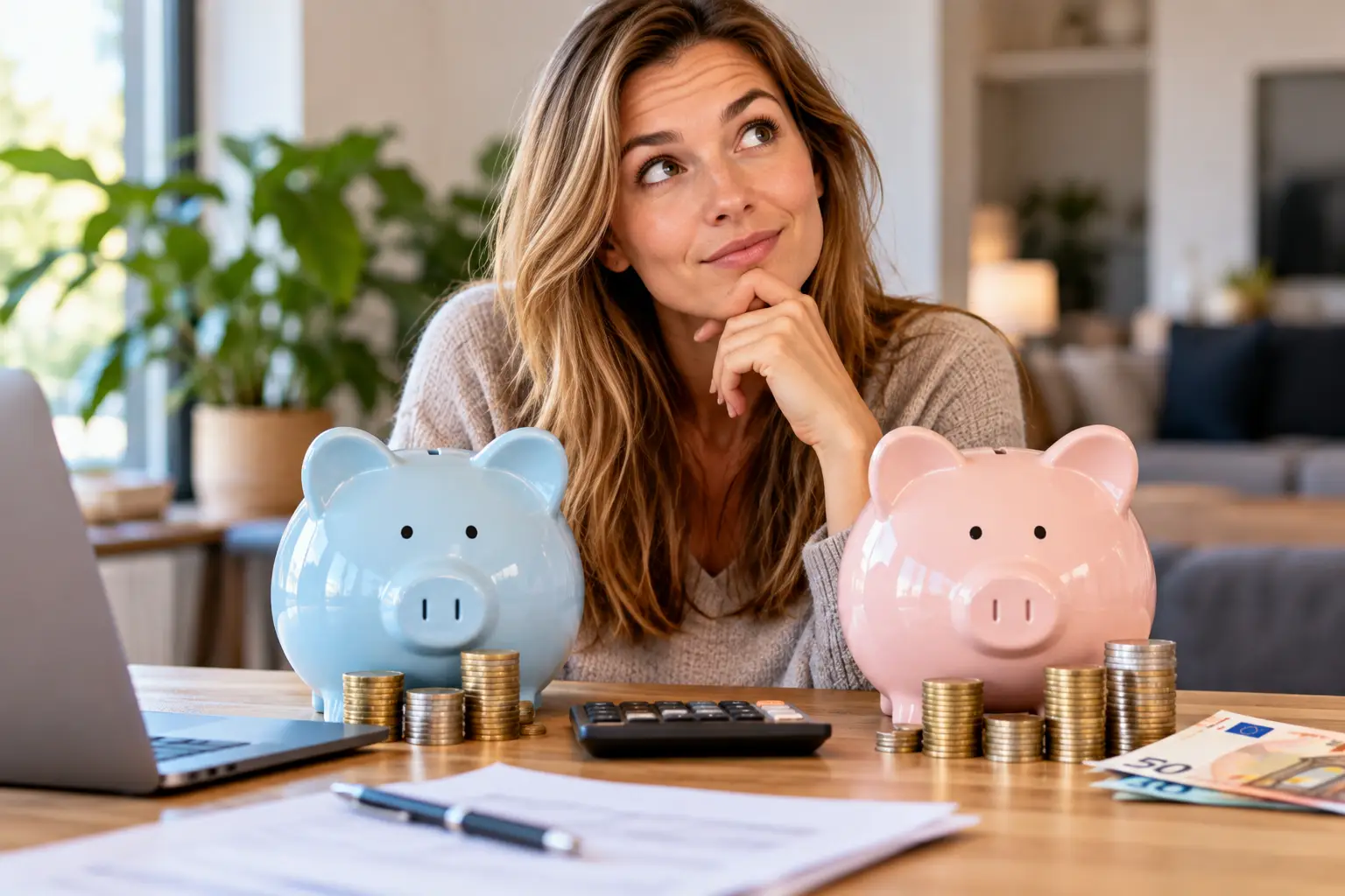Thoughtful Budgeting with Colorful Piggy Banks