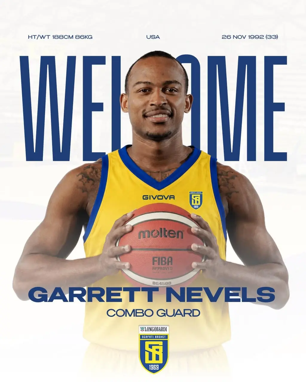 Ufficiale Longobardi Scafati: Garrett Nevels completa il roster gialloblu