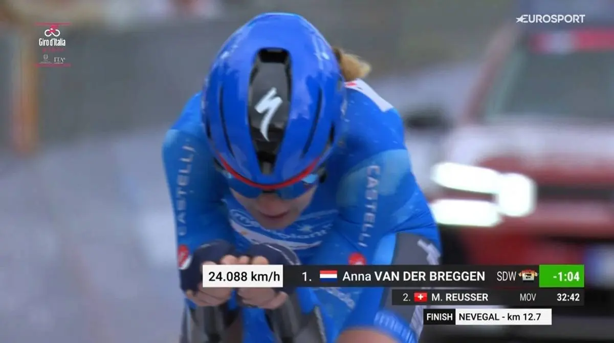 Anna van der Breggen überquert die Ziellinie beim Giro d’Italia Women 2026