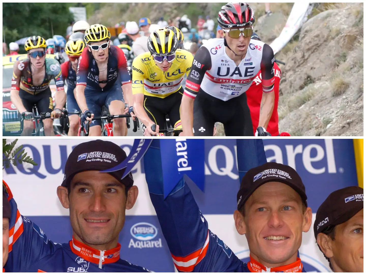 Collage_TadejPogacarLanceArmstrong