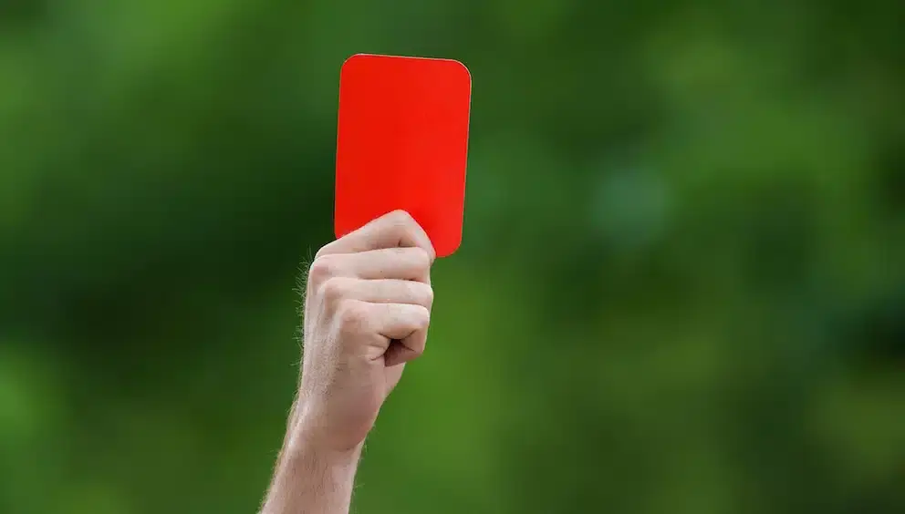 red card 1 min
