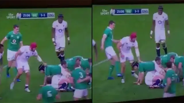 watch england fans unhappy as sexton kick on haskell goes unnoticed