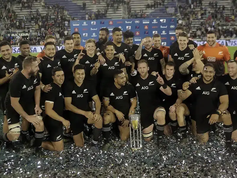 large the all blacks lift the rugby championship trophy 800