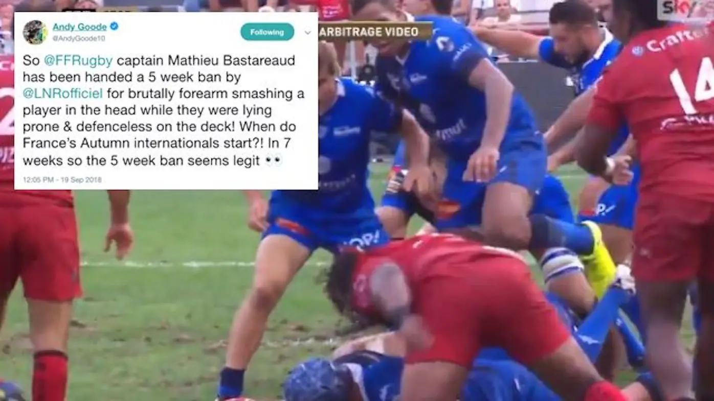 watch toulon s bastareaud sent off after shocking forearm smash 1
