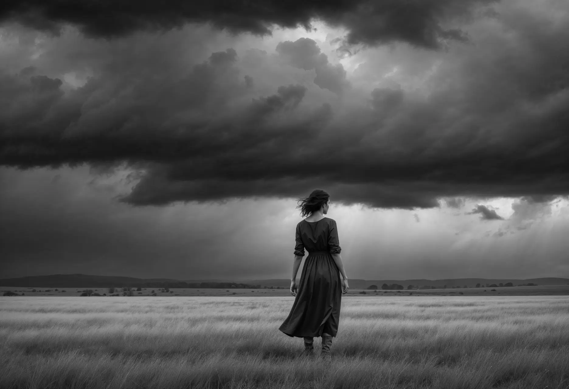 woman showing sadness lonely place