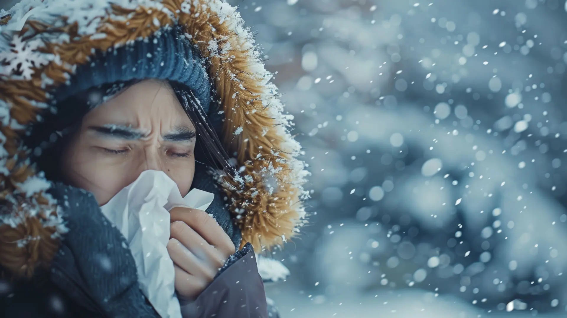 adult blowing their snot tissue