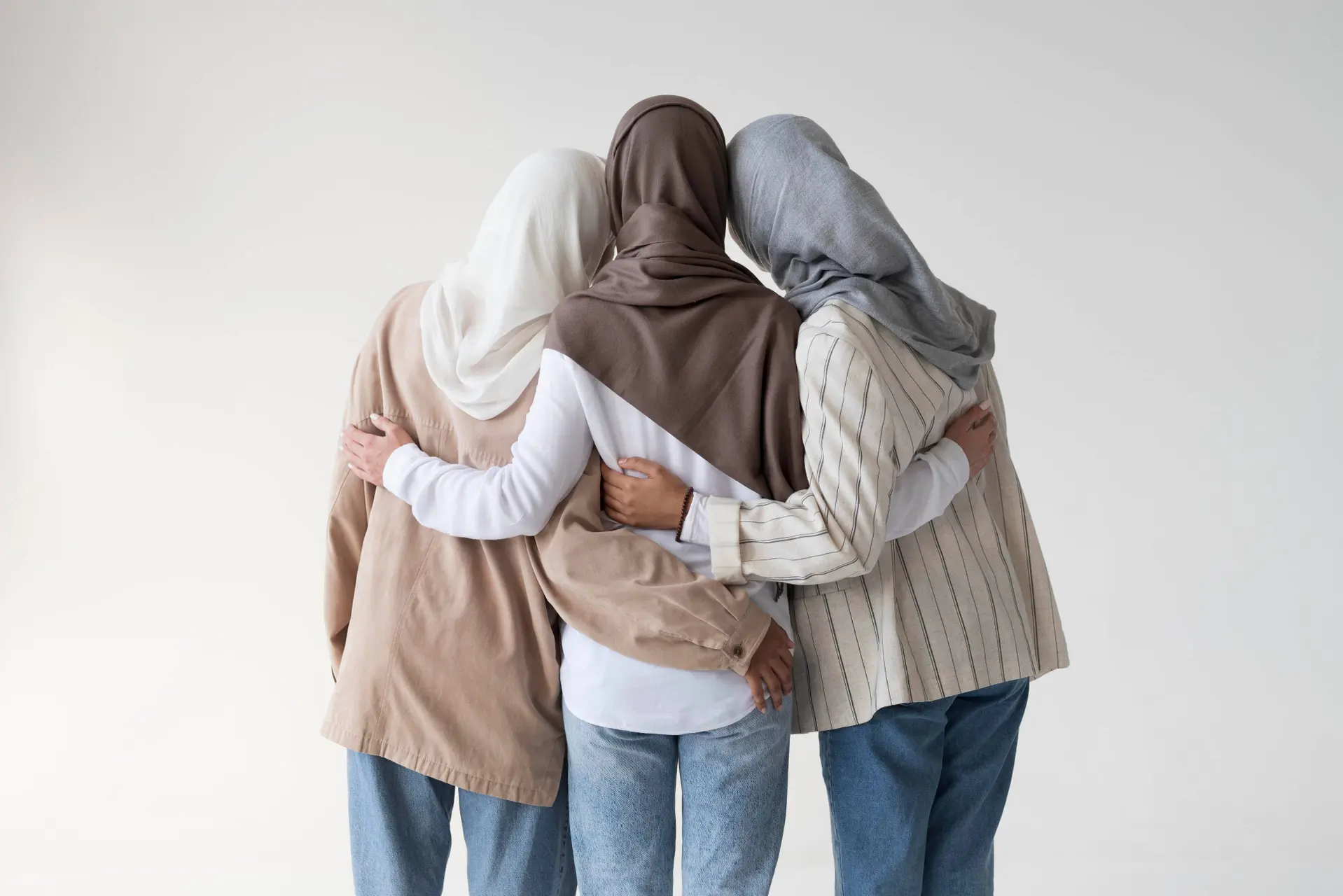 muslim women wearing hijabs medium shot