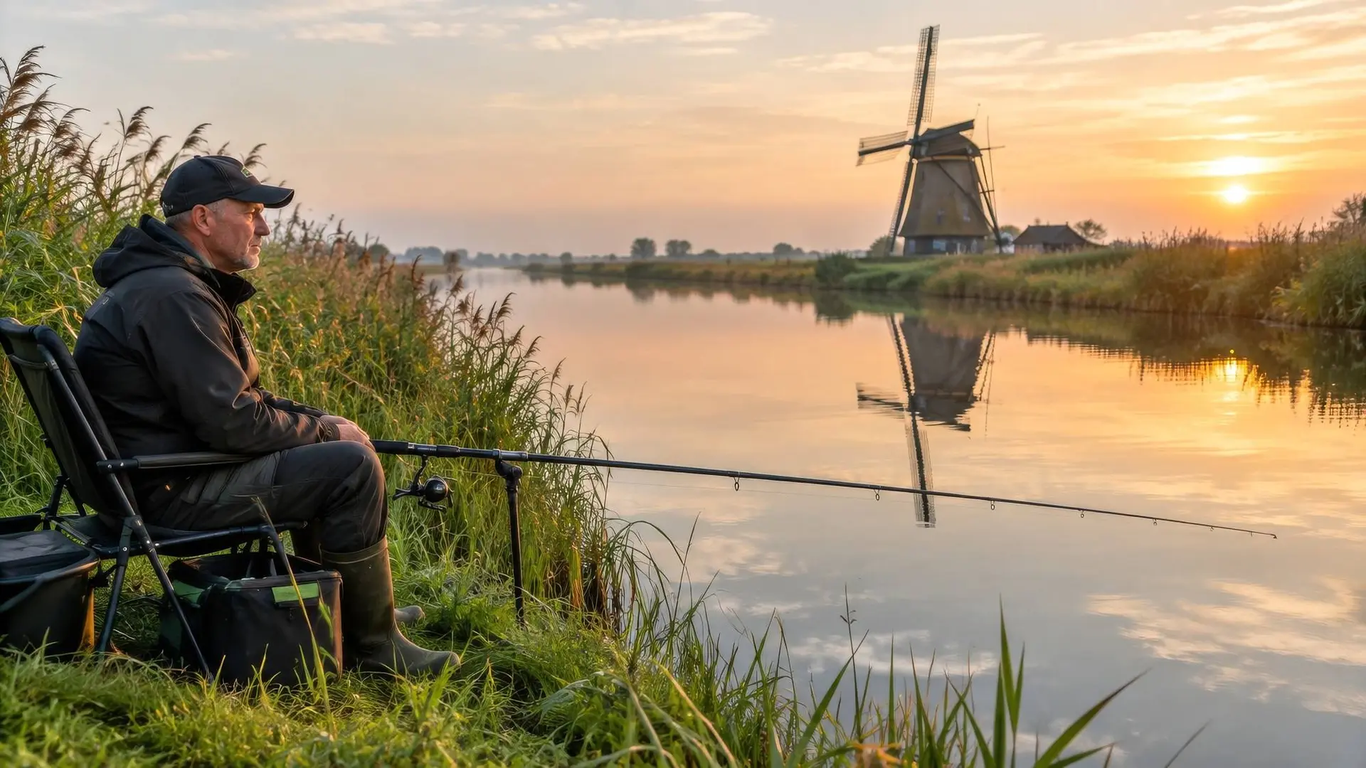 Sportvisser met hengel aan een Nederlandse poldervaart bij de afwijzing van het weerhakenverbod.