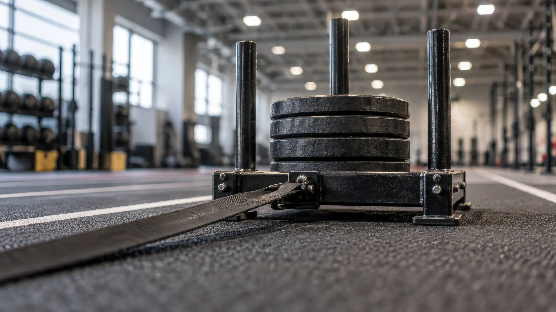 Trainingsslee in een sporthal, ter illustratie bij een ontslagzaak na deelname aan Hyrox.