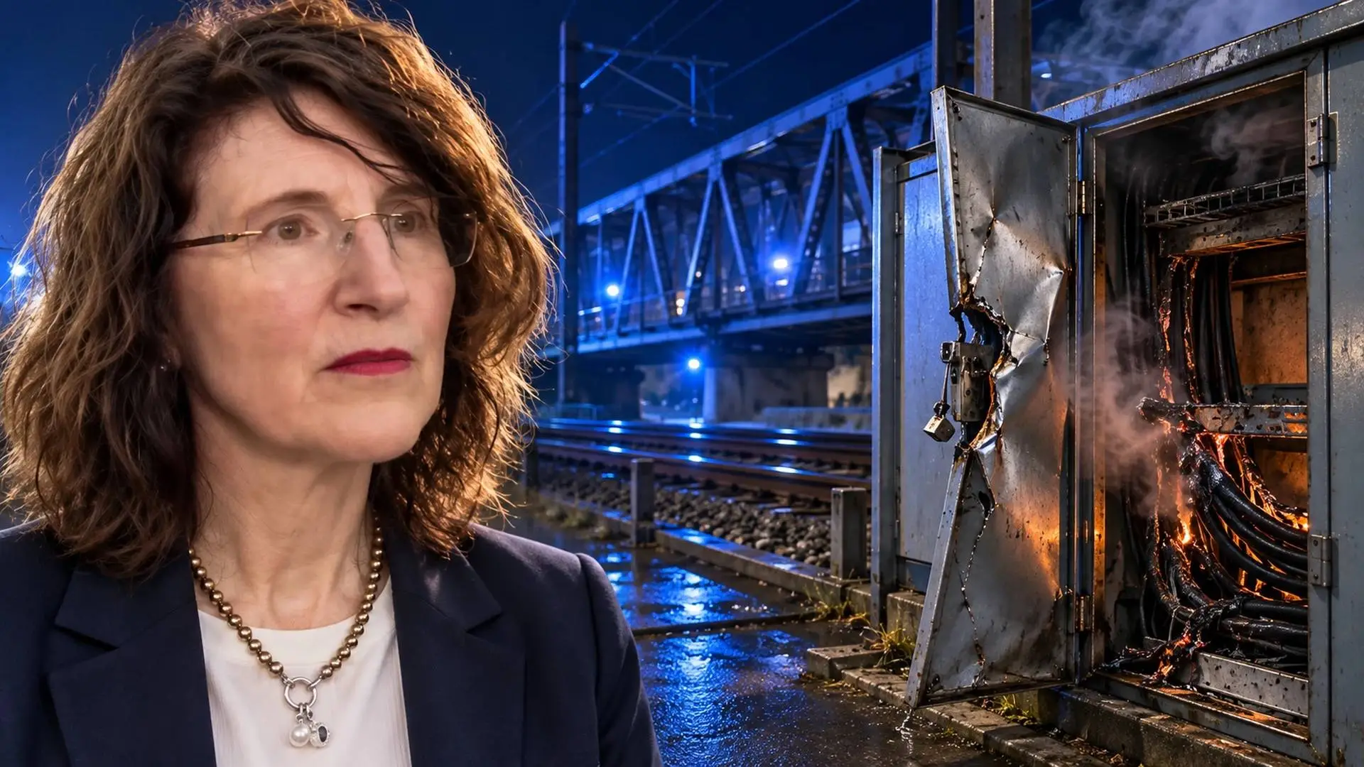 Staatssecretaris Annet Bertram, verantwoordelijk voor het spoor, na de brandstichting die Rotterdam–Delft platlegde