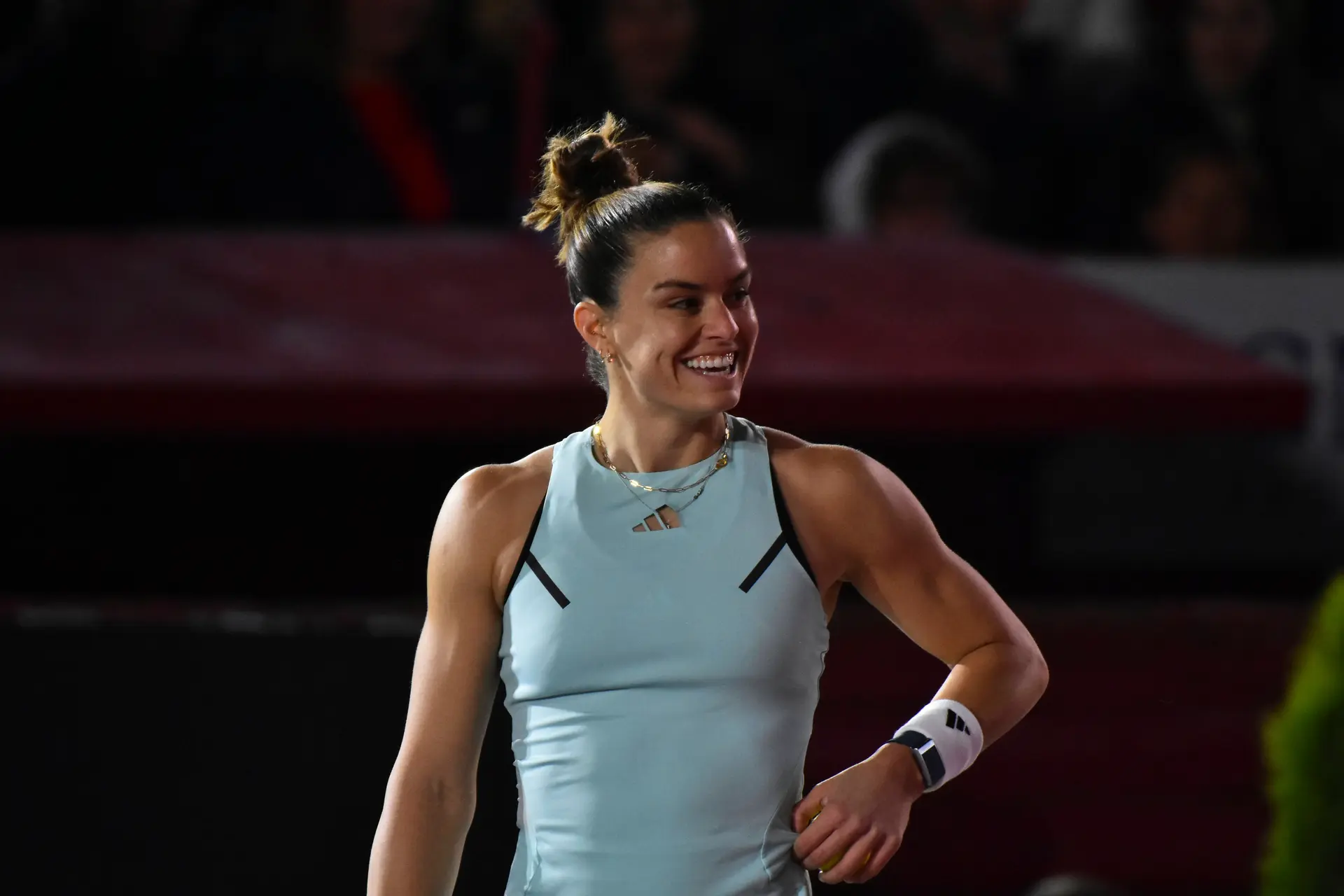 Maria Sakkari smiling on court