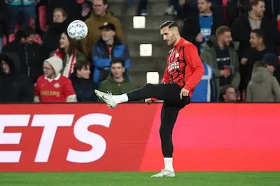 eindhoven 26 02 2025 psv stadium season 2024 2025 dutch football toto knvb beker during the match psv go ahead eagles psv player lucas perez