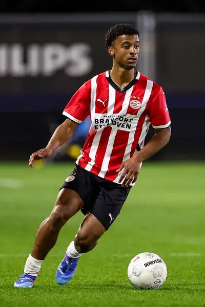 eindhoven 14 04 2025 psv campus de herdgang season 2024 2025 dutch football keuken kampioen divisie jong psv player jordy bawuah during the match jong psv mvv