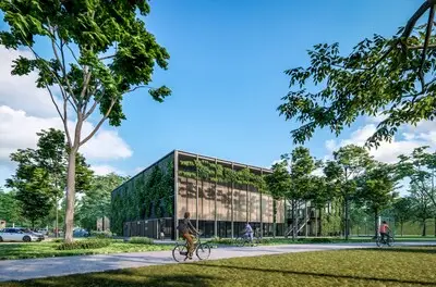 impressie van het padelcentrum aan de roostenlaan dat eigenaar geco vastgoed van de failliete eindhovense manege wil bouwen