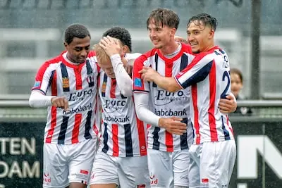 amsterdam 24 05 2025 sportpark goed genoeg dutch tweede divisie football betnation league season 2024 2025 match between afc and excelsior maassluis excelsior celebrate the 0 1