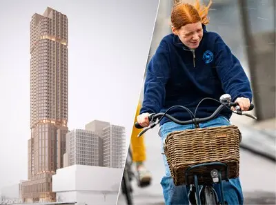 de westblaaktoren op de hoek met het churchillplein in rotterdam ontworpen door mecanoo storm ciaran heeft flink huisgehouden in rotterdam