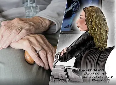 ruscha k zou meerdere ouderen hebben beroofd rechts een rechtbanktekening uit 2018 inmiddels heeft de verdachte zwart haar