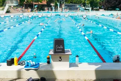 the netherlands zwolle 29 june 2024 impression 50 meter swimming pool vereniging openluchtbad zwolle zwolle overijssel part of project 50 meter outdoor swimming pools in the netherlands photo bram belloni c 2024 www belloni nl