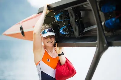 bled slovenia may 25 tessa dullemans of netherlands during day one of the 2023 european rowing championships at the bled lake on may 25 2023 in bled slovenia photo by grega valancic bsr agency getty images