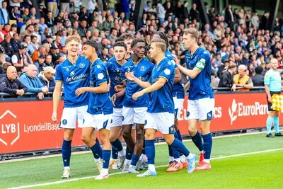 rotterdam 03 06 2025 varkenoord season 2024 2025 betnation tweede divisie football promotion relegation play off feyenoord u21 jong sparta jong sparta player jorn triep scores 0 1