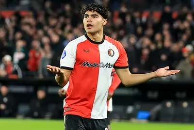 rotterdam 1 3 2025 stadium de kuip dutch eredivisie football season 2024 2025 feyenoord nec feyenoord player stephano carrillo