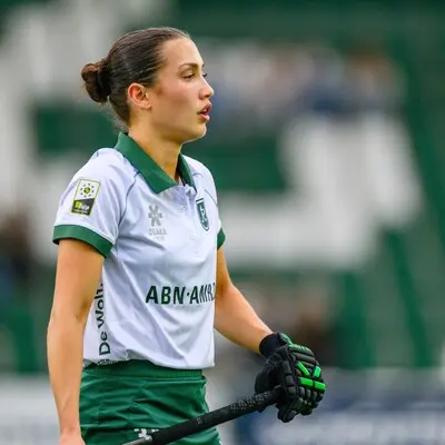 rotterdam 22 03 2025 hc rotterdam tulp hockey hoofdklasse dames season 2024 2025 noor omrani during the warm up of the game rotterdam den bosch