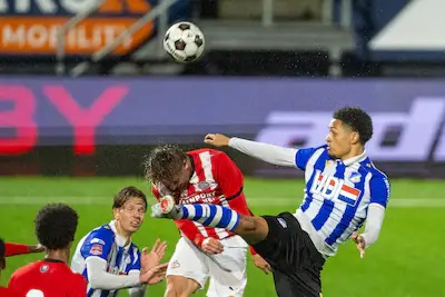eindhoven 23 10 2026 jan louwers stadium season 2026 2027 dutch keukenkampioendivisie football match between fc eindhoven and jong psv picture shows fc eindhoven player owen renfrum fc eindhoven player antonio bazdaric