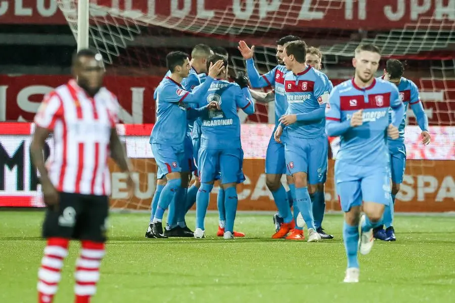 fc twente viert doelpunt tegen sparta balende drenthe