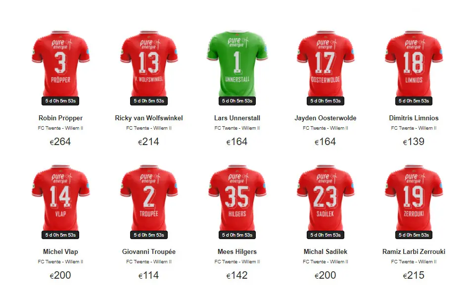 veiling matchworn shirts twente willem II 2021