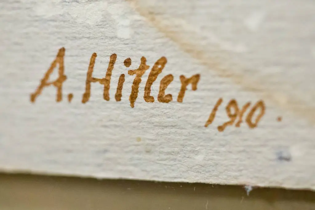 aquarel van hitler bij het niod aangeboden1511579056