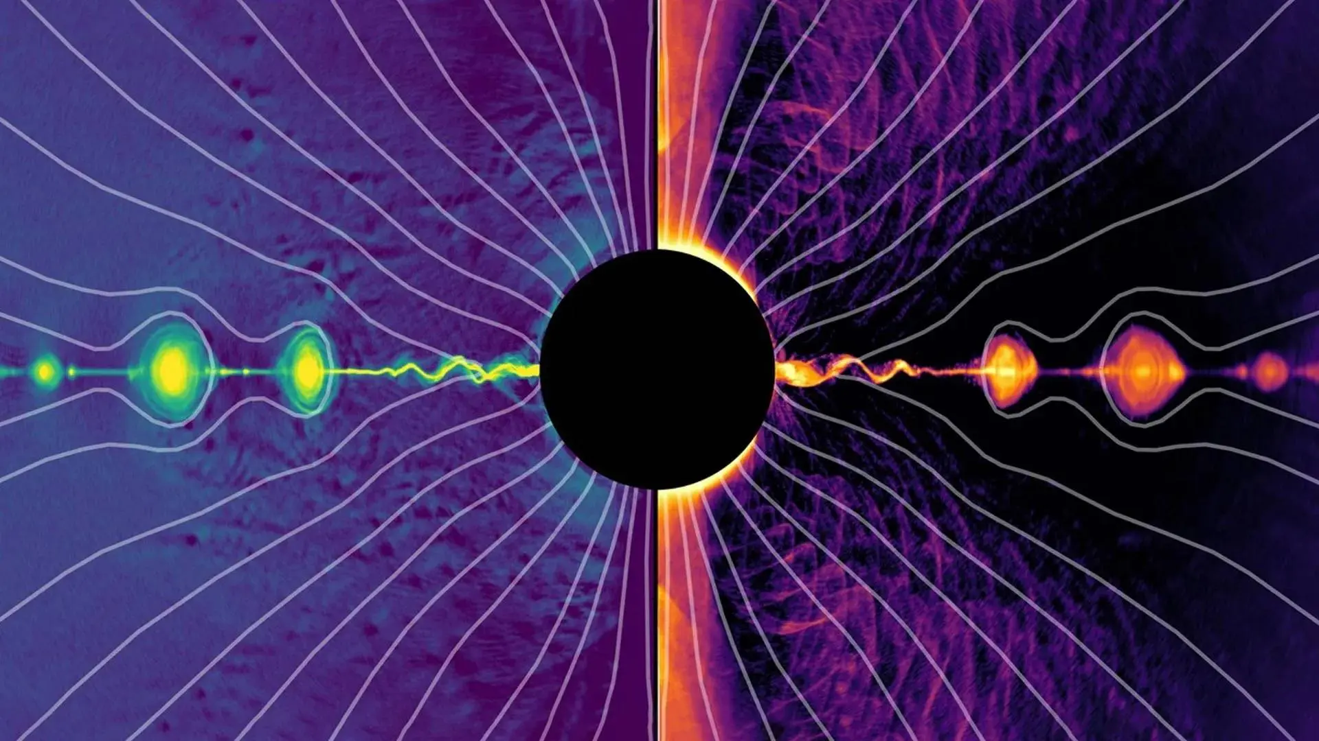 plasmoids-near-black-hole
