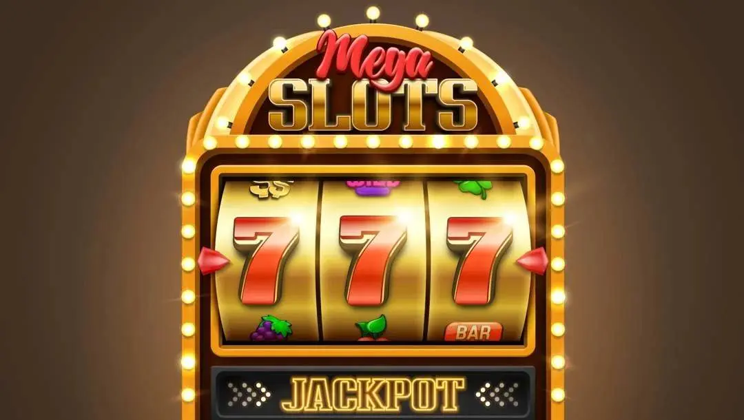 A-gold-slot-machine-with-three-red-sevens-Online-jackpot-slots