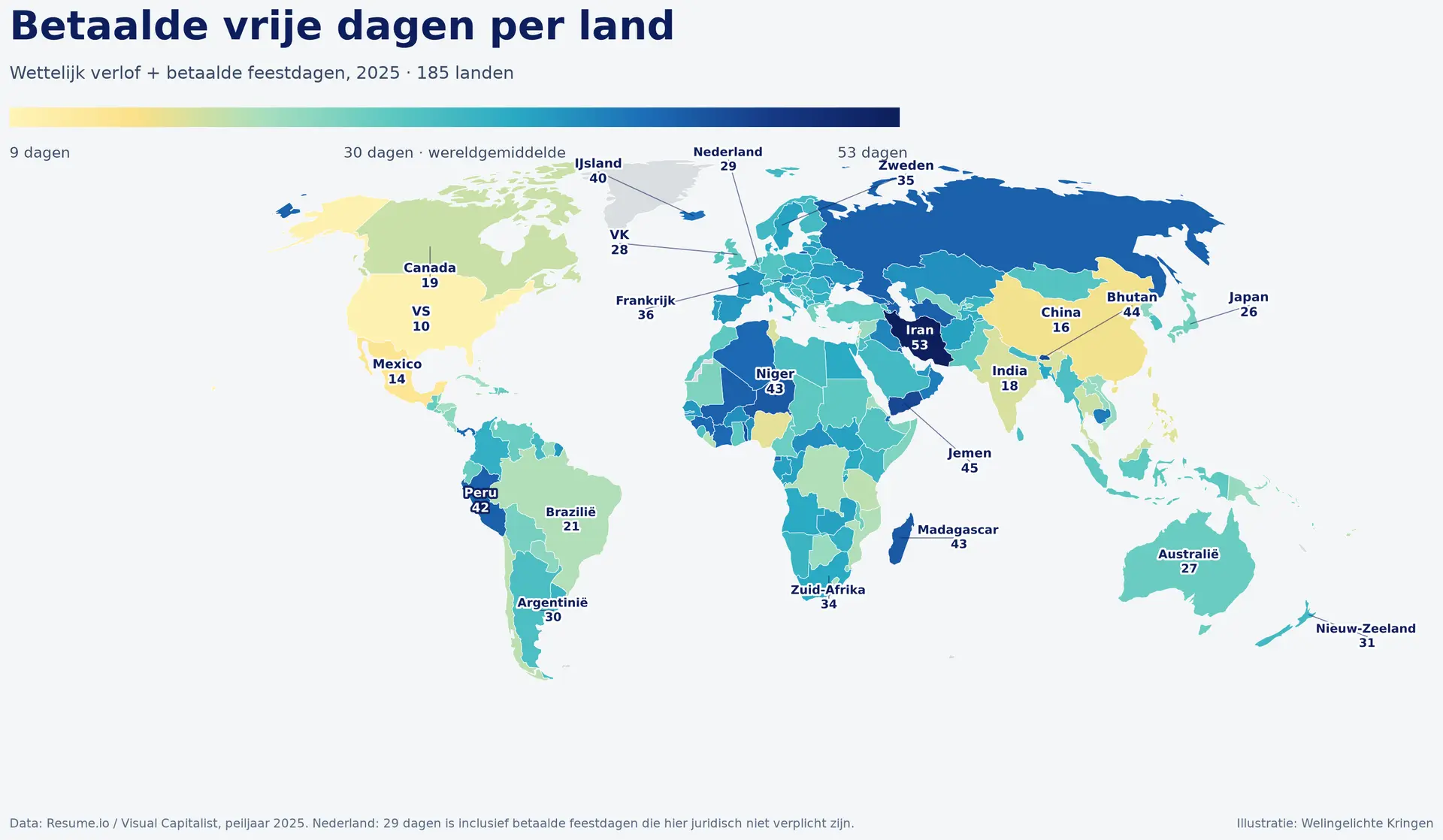 vakantiedagen-wereldkaart