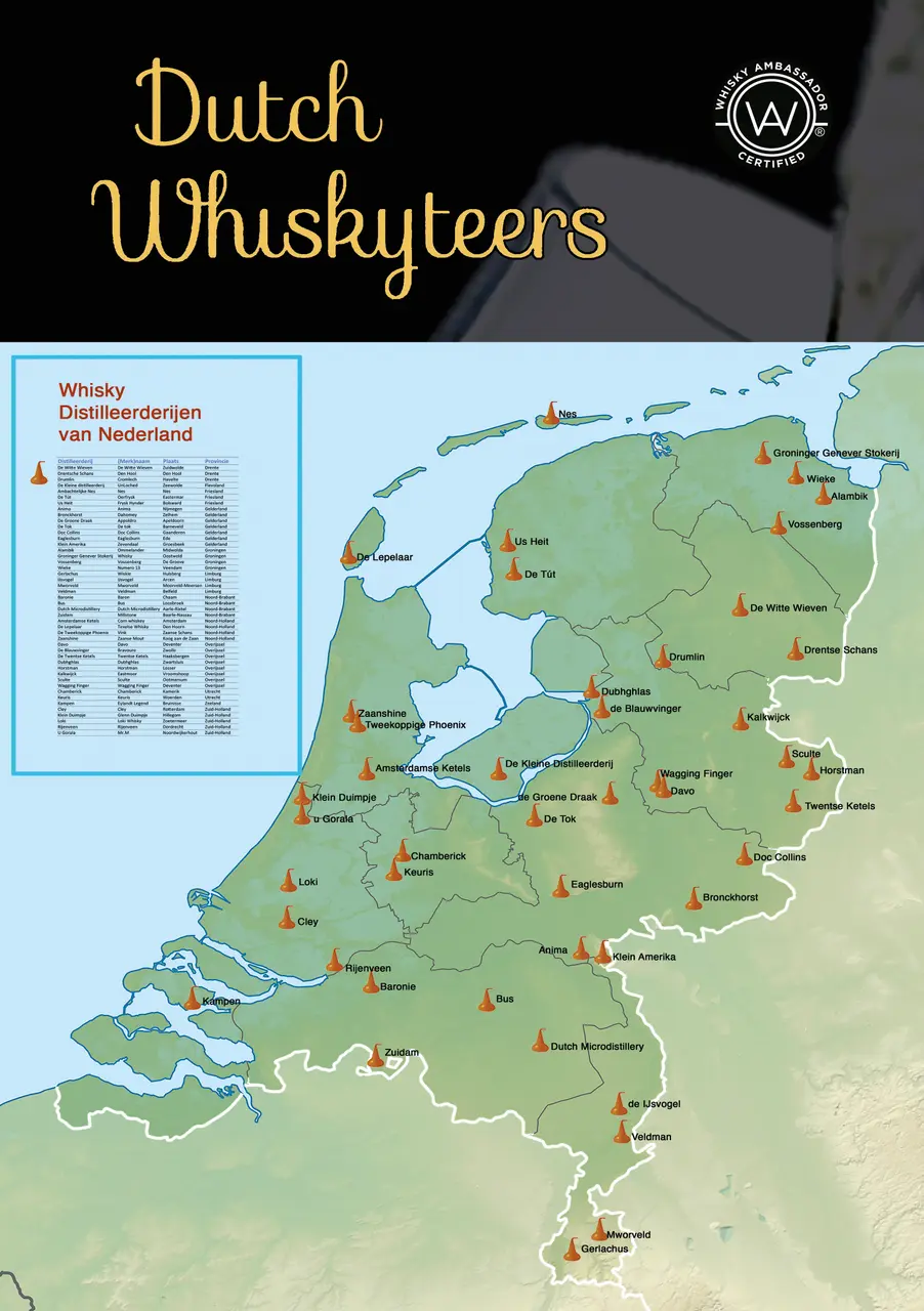 dutch whiskyteers whisky map