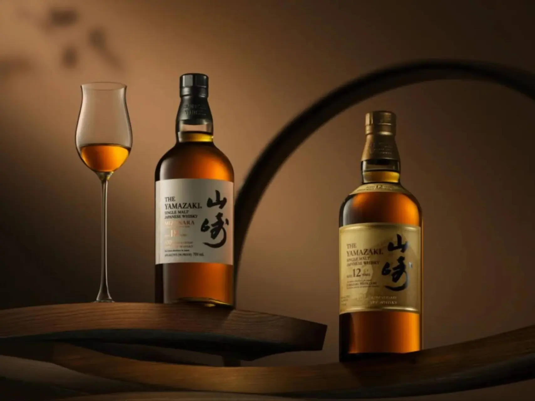yamazaki and hakushu 100th anniversary bottles