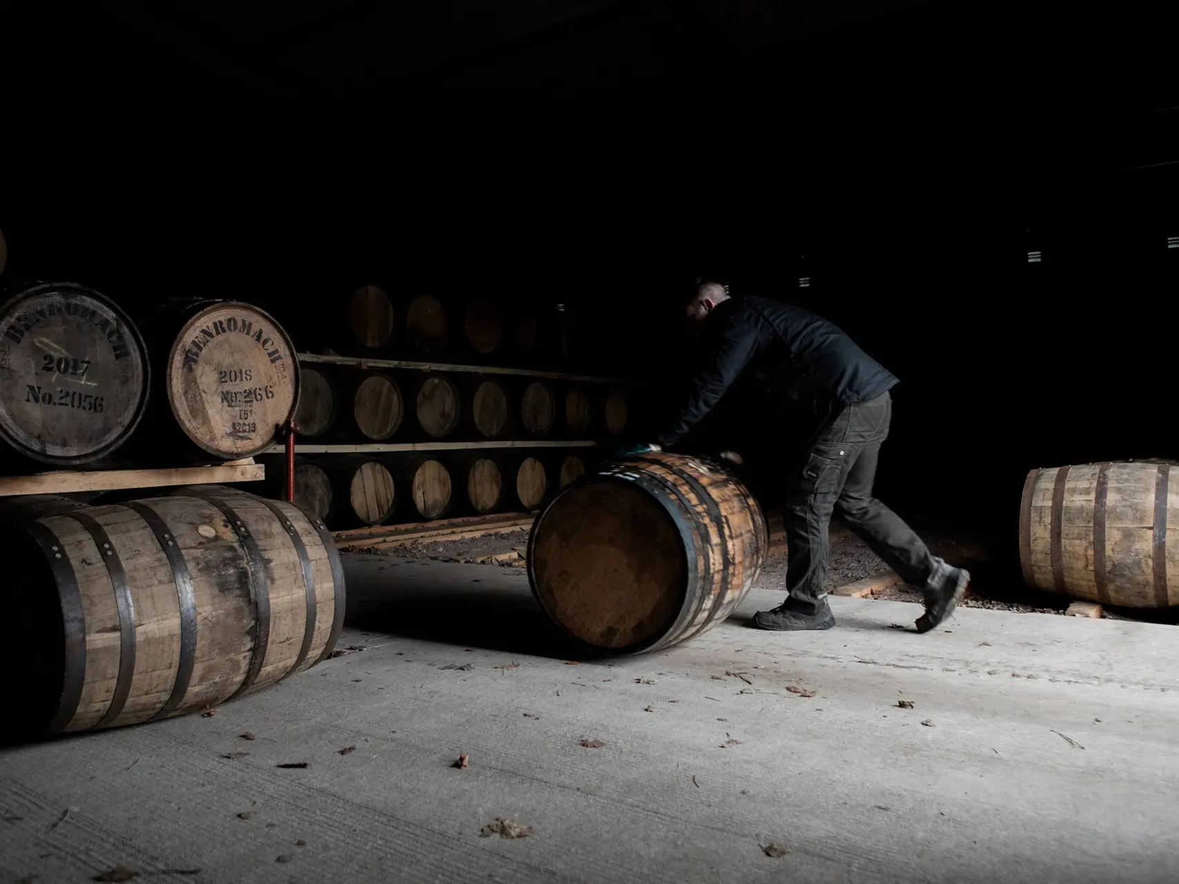 benromach distillery cask rolling