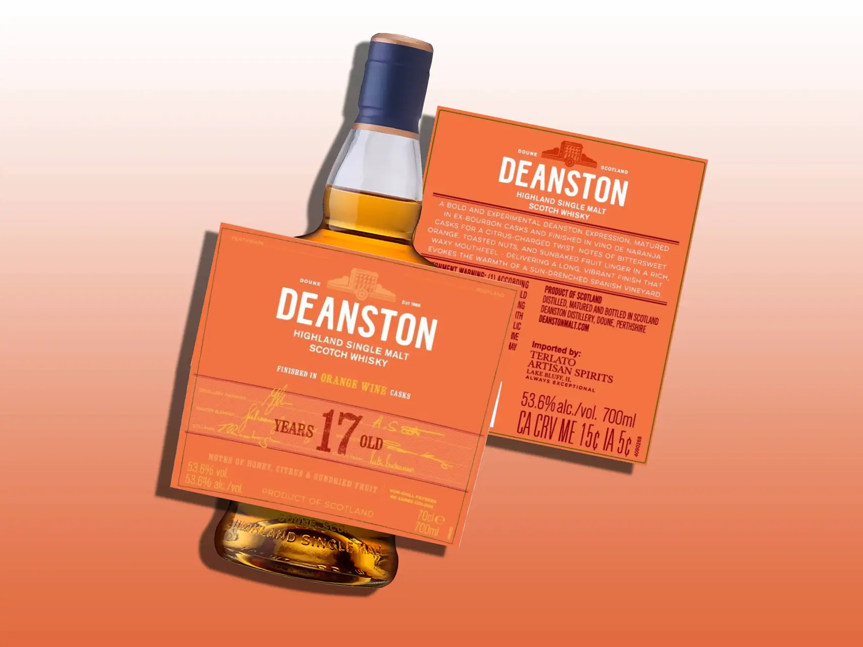 Deanston 17 Year Old Orange single malt  wine cask finish fles