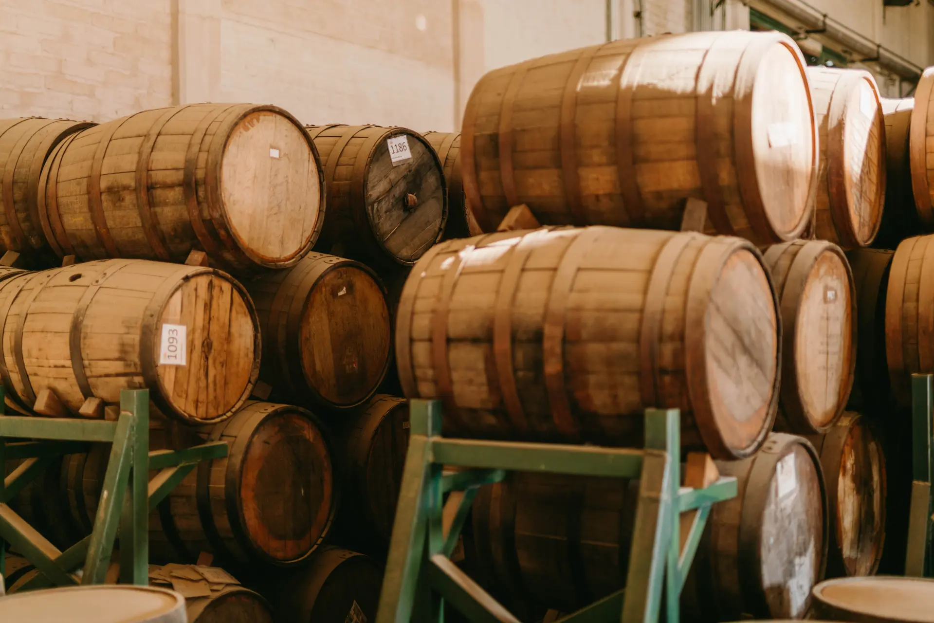 Whisky Casks in a Distillery rackack