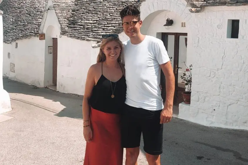 Sarah De Bie en Wout van Aert