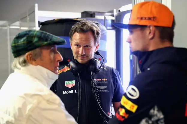Max Verstappen Christian Horner Jackie Stewart Italie 2018jpg
