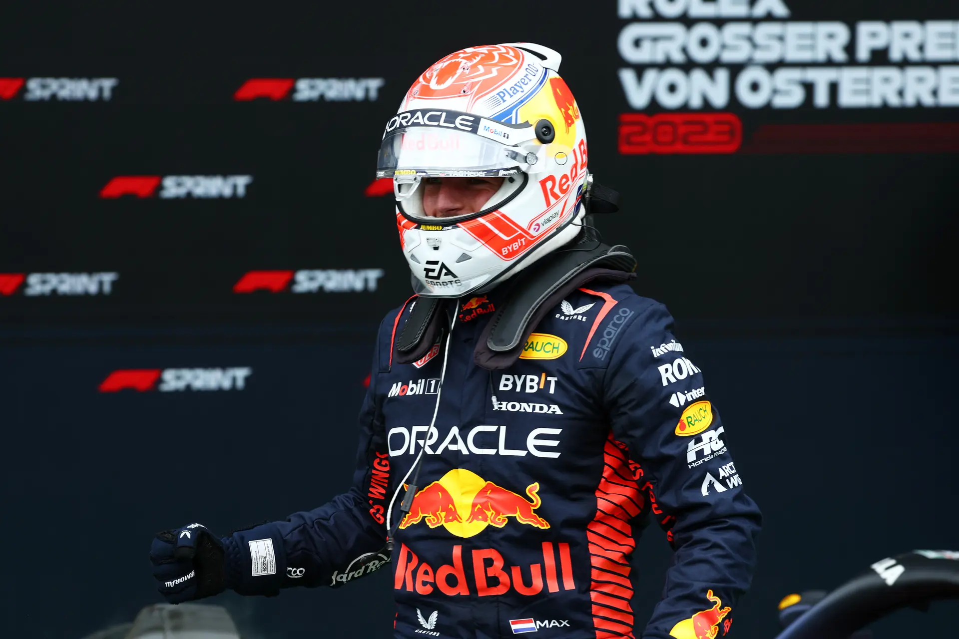 verstappen vuist red bull f1 sprint oostenrijk 2023